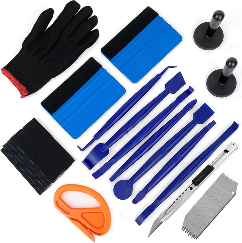 CARTINTS Car Install Tools for Vinyl Wrap, Vehicle Tint Window Film Kit Includes Vinyl Wrap Magnets, Edge Trimming Tools, Felt Squeegee, Wrapping Cutter, 9mm Knife - Image 1